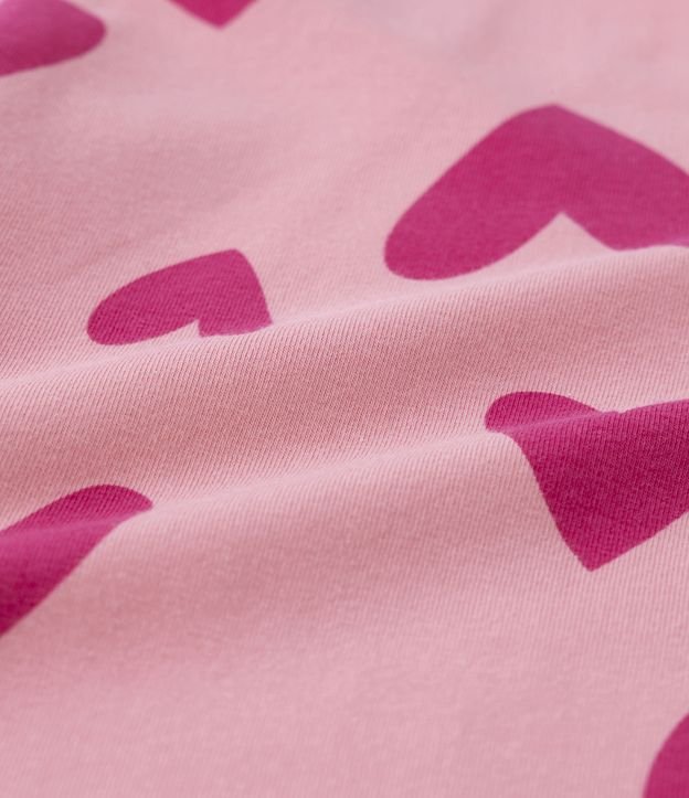 Pantalón Legging Infantil en Cotton con Estampado de Corazones - Talle 5 a 14 años Rosado 3