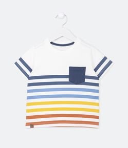 Camiseta Infantil com Listras Coloridas - Tam 1 a 5 Anos