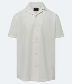 Camisa Relaxed em Tricoline com Estampa de Mini Bolinhas