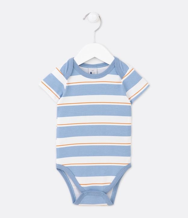 Body Infantil com Estampa em Listras Grossinhas - Tam 0 a 18 meses