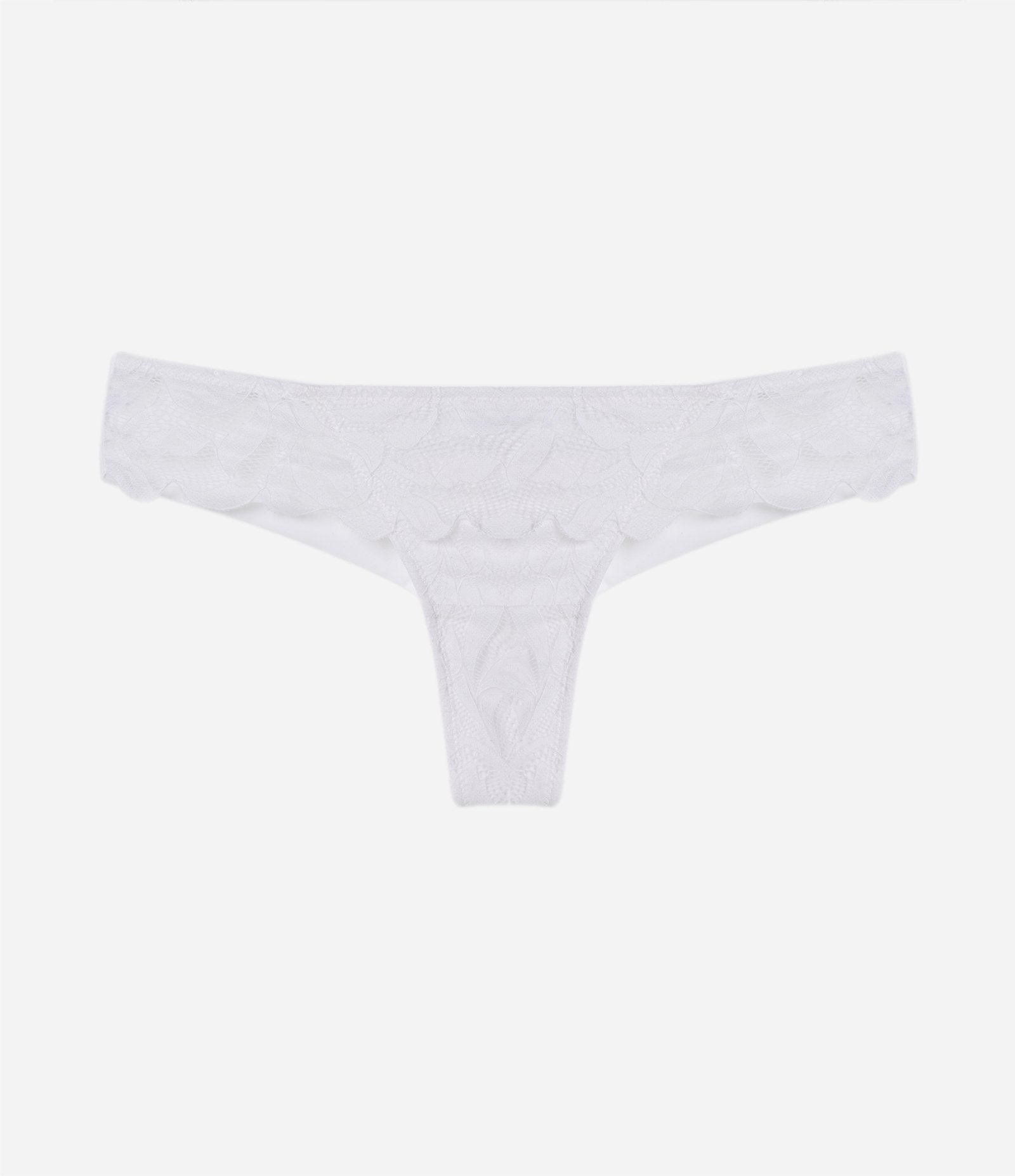 Calcinha Biquíni Fio Duplo em Renda Floral Rústica Branco 5