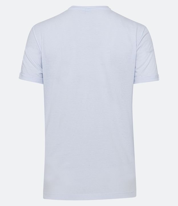 Camiseta em Meia Malha com Manga Curta Dobrada Branco 6