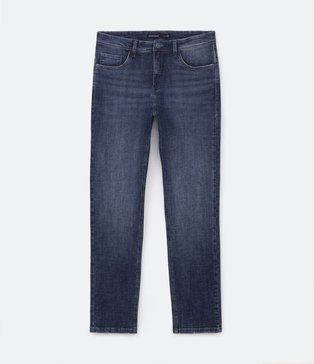 Calça Slim Jeans com Bolsos Azul Médio 6