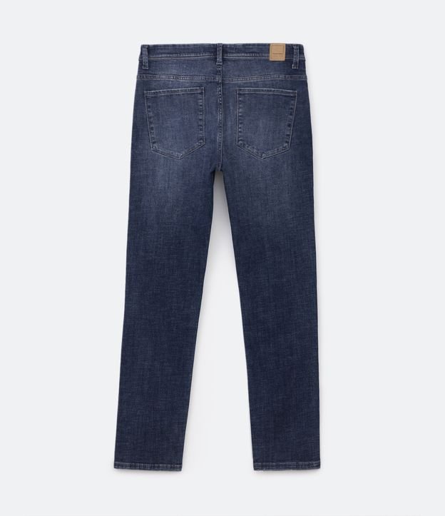 Calça Slim Jeans com Bolsos Azul Médio 7