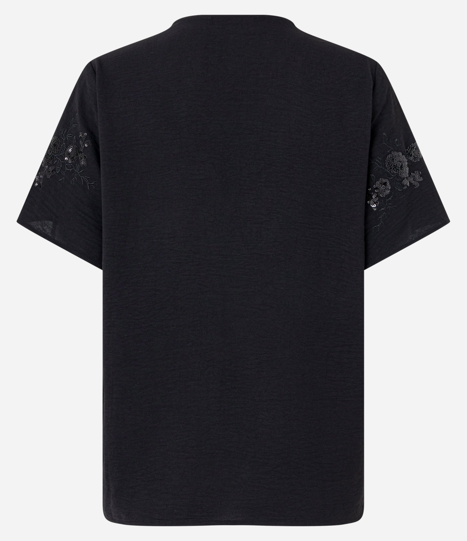 Blusa com Decote V e Bordado Paetê Preto 7