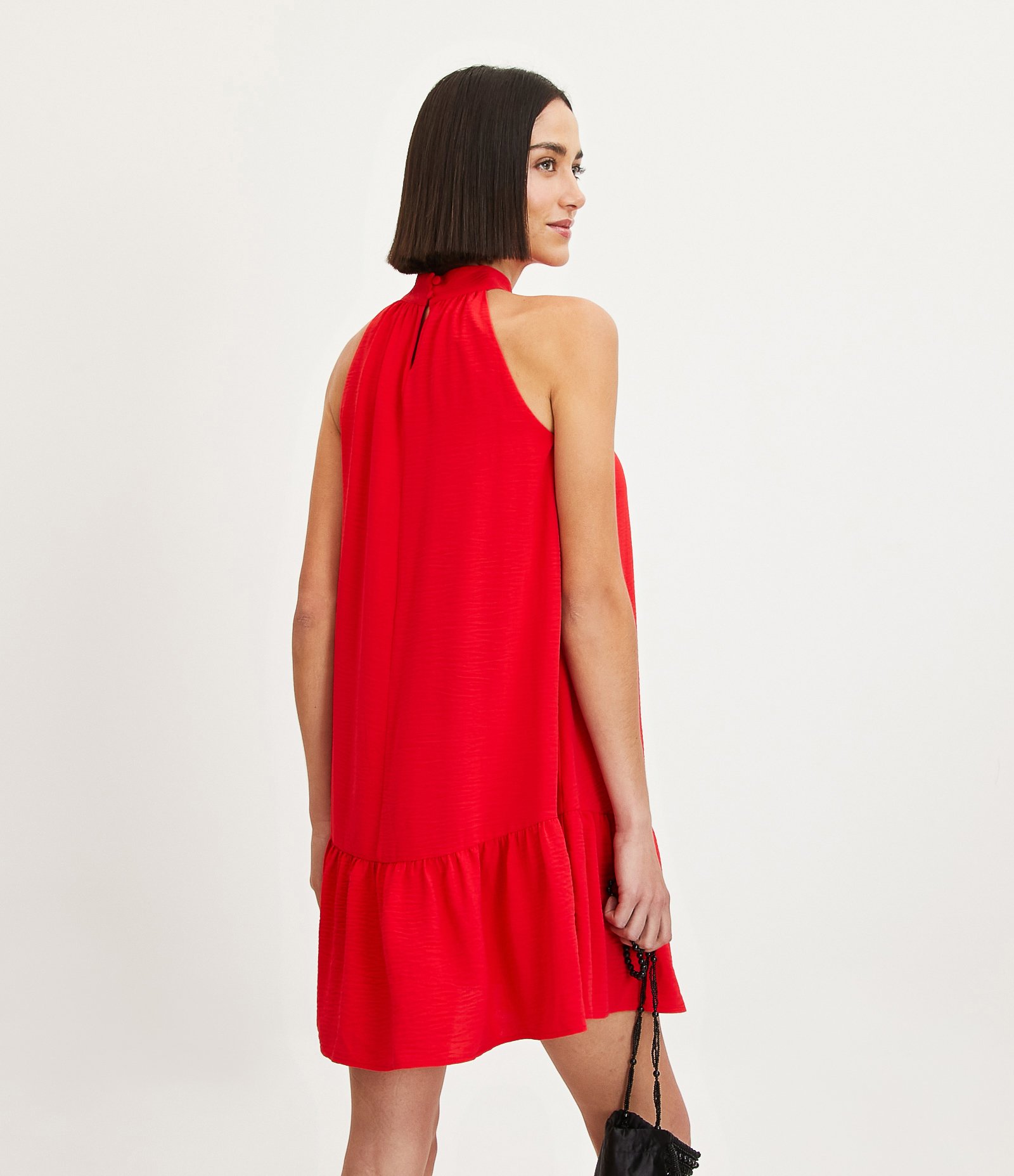 Vestido Airflow Sem Manga com Gola Alta e Franzido 5