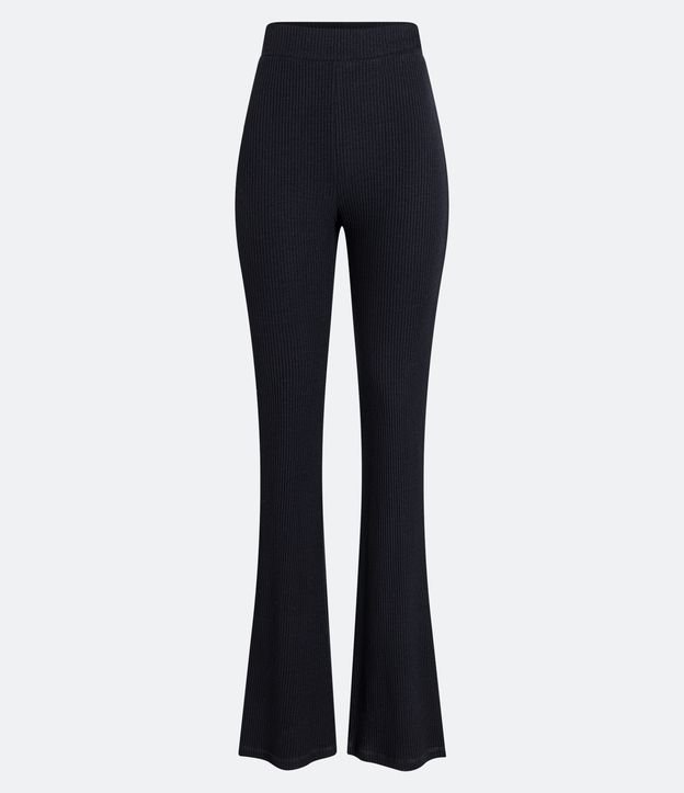 Pantalón Bailarina en Ribana con Cintura Elástica Negro 5