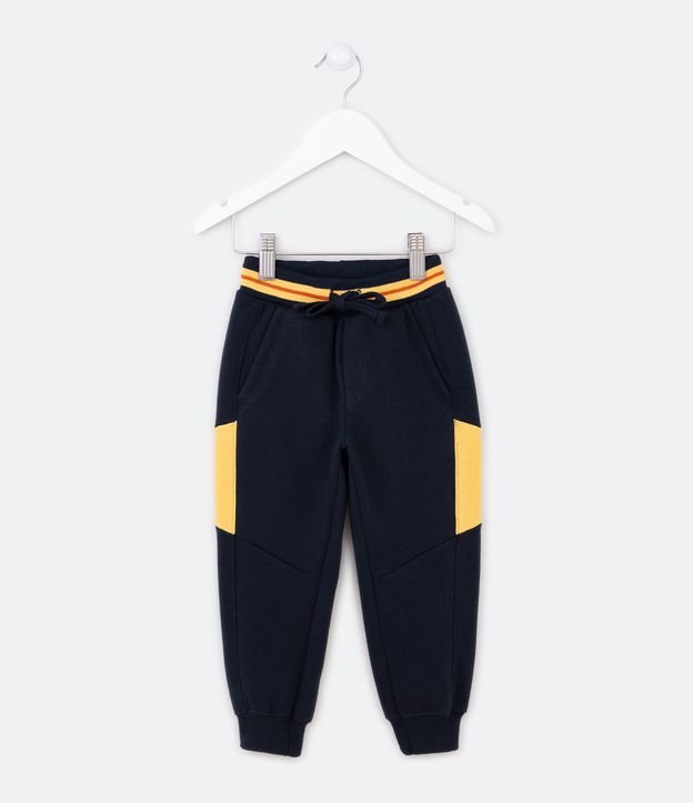Calça Infantil com Cordão no Cós e Recortes - Tam 1 a 5 Anos