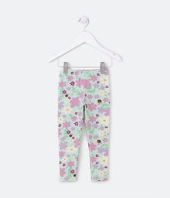 Calça Legging Infantil em Cotton com Estampa Floral - Tam 1 a 5 Anos