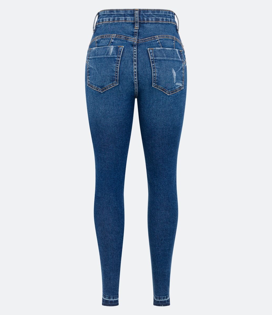 Jeans E Calças  Jeans Push Up Wonder Cropped Premium Wash Azul