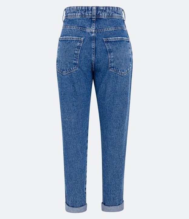 Pantalón Mom en Jeans con Bolsillos Diferenciados Azul 5