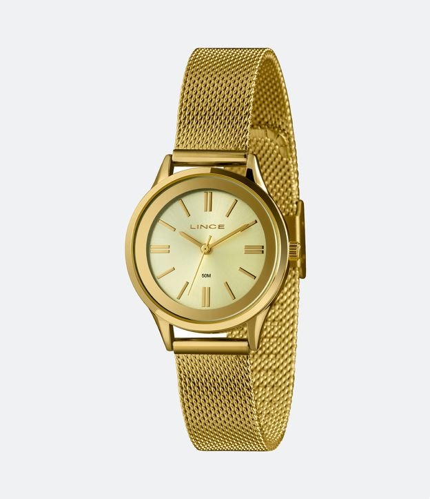 Relógio Lince Analógico com Pulseira e Caixa em Metal LRGH168L30 C1KX - Cor: Dourado - Tamanho: U