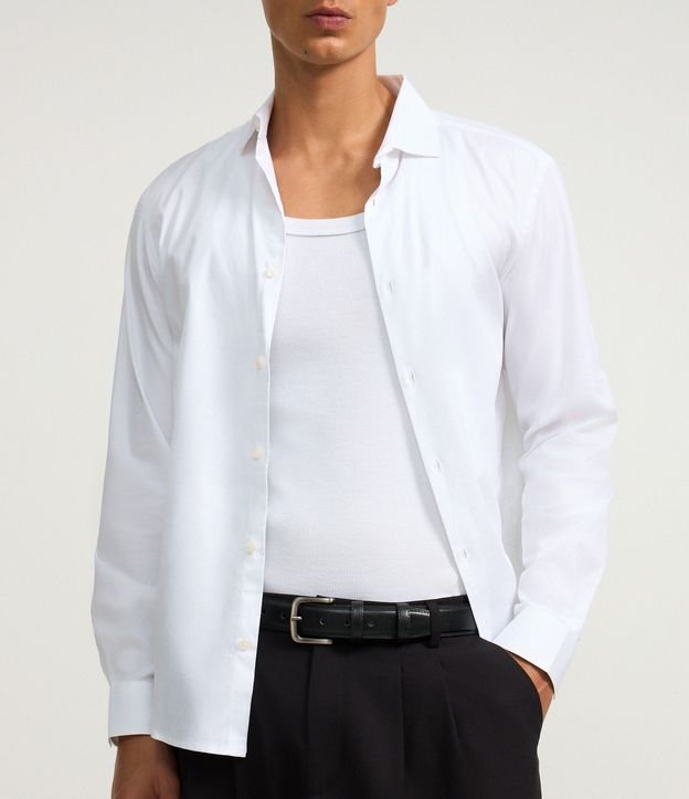 Cinto em Couro com Textura e Passante Duplo