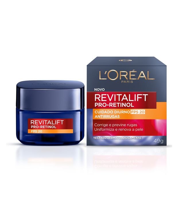 Creme Facial Revitalift Pró Retinol Cuidado Diurno Antirrugas FPS 20 Loreal Paris
