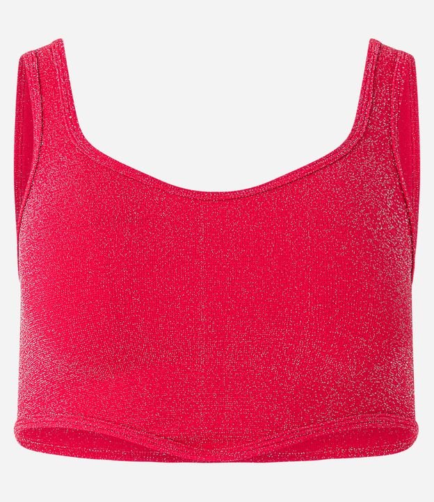 Blusa Musculosa Cropped Corset con Brillo Rojo 5