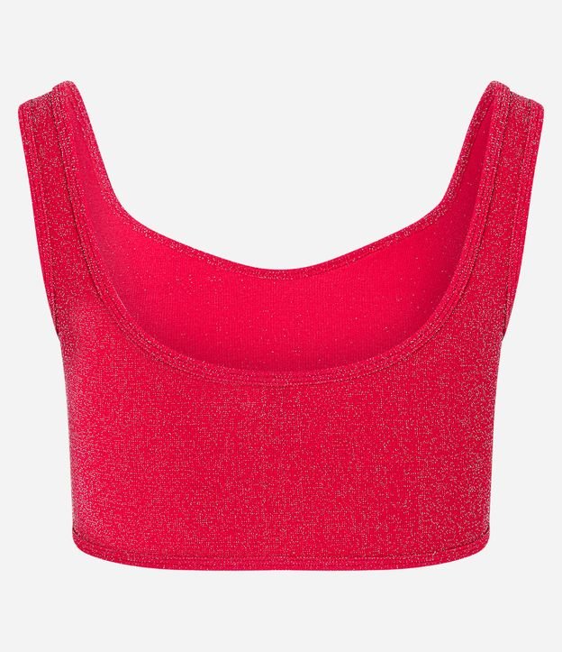 Blusa Musculosa Cropped Corset con Brillo Rojo 7