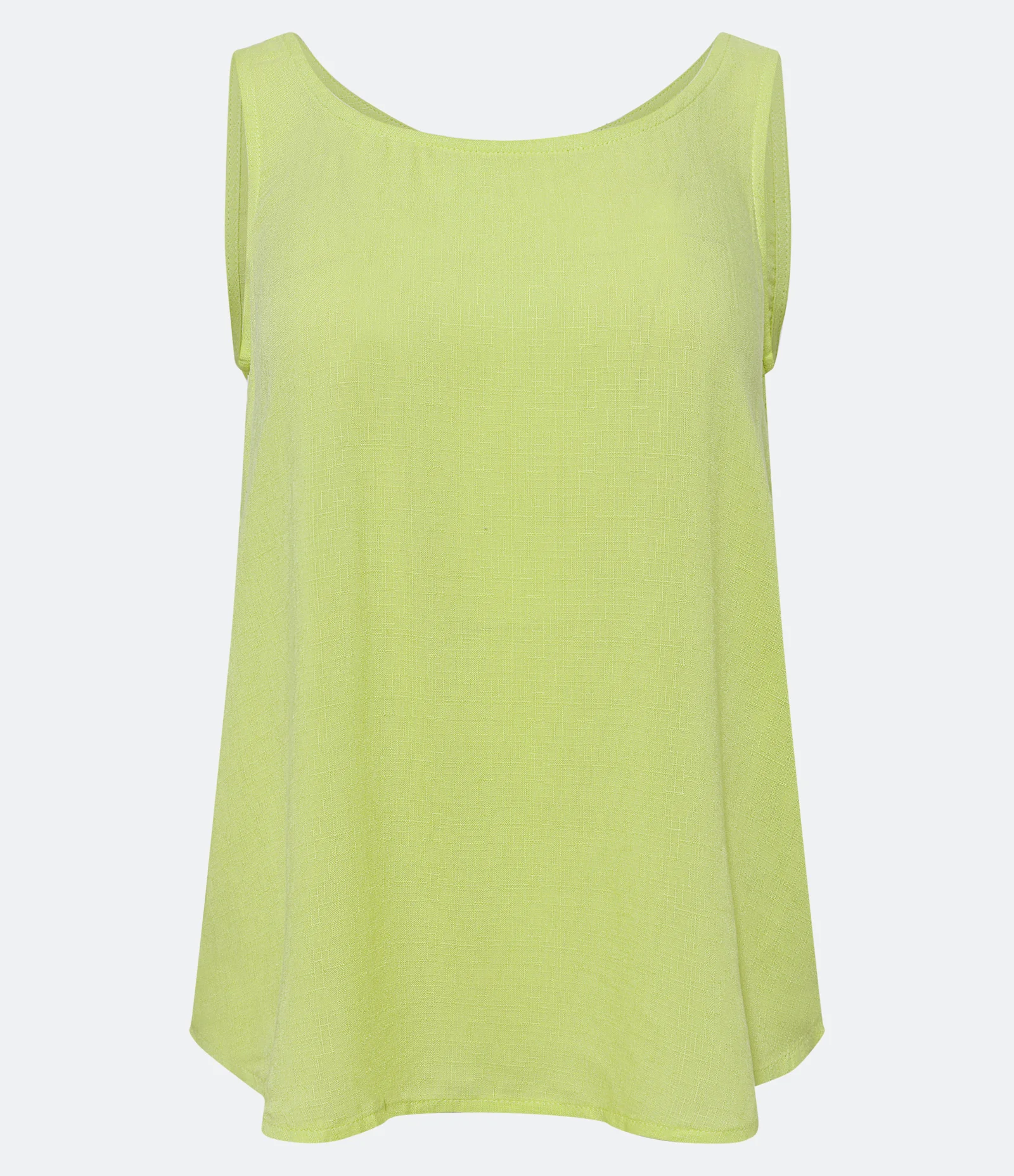 Blusa Regata em Viscose com Gola Redonda Verde Limão 1