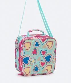 Lancheira com Estampa de Corações Coloridos