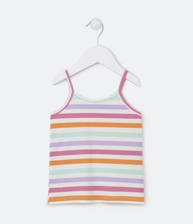 Blusa de Alça Infantil em Cotton Listrada - Tam 1 a 5 Anos