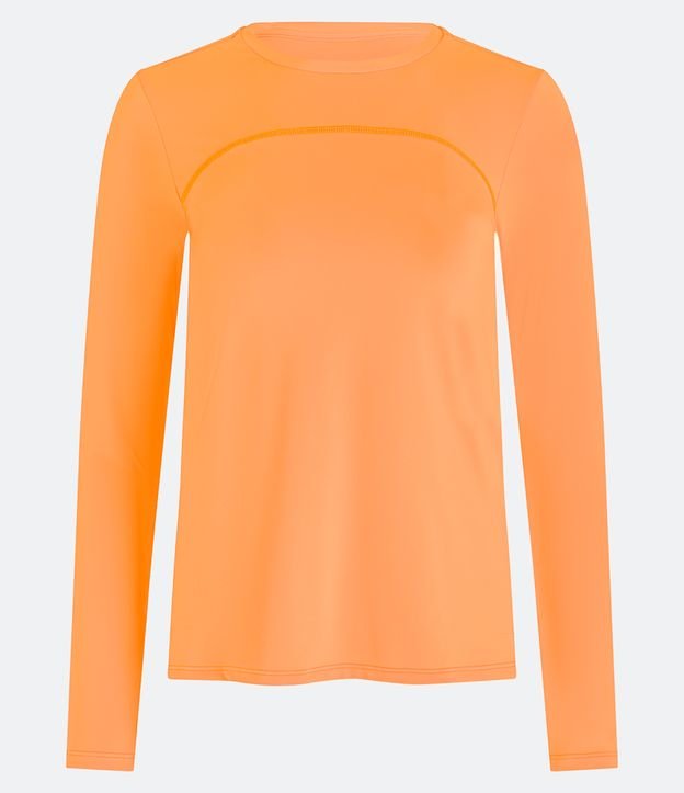 Camiseta Esportiva com Proteção UV Laranja Neon 5