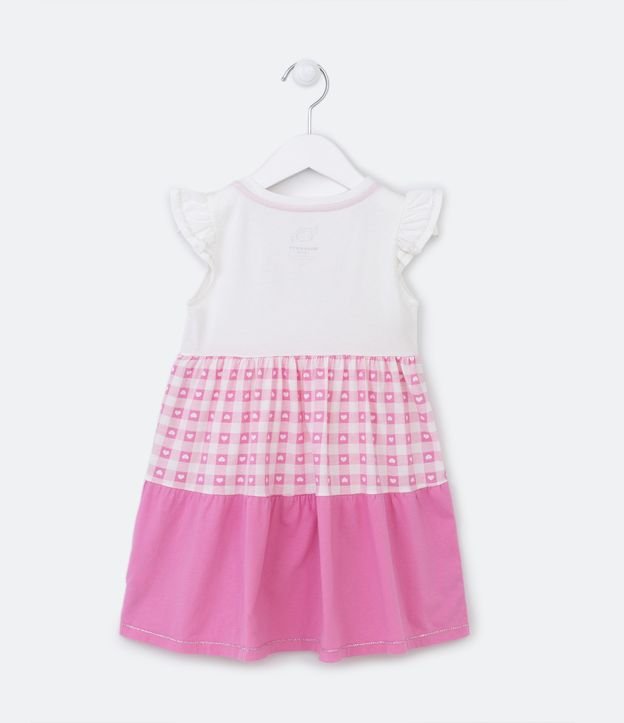 Vestido Marias Infantil con Volado y Estampado en Lentejuela Hello Kitty - Talle 1 a 6 años Blanco 2