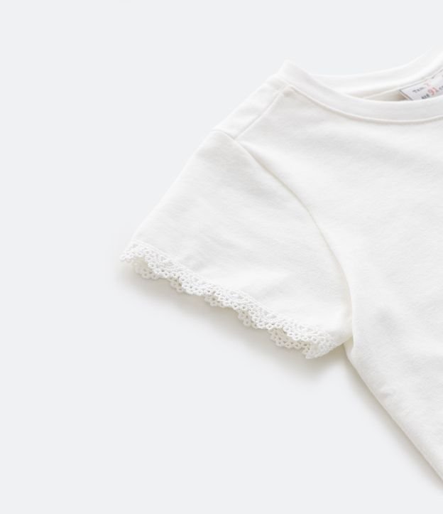 Blusa Infantil Canelada com Babados e Estampa de Frutinhas - Tam 1 a 5 Anos  Branco Neve