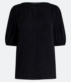 Blusa em Viscose com Elástico na Manga Curta