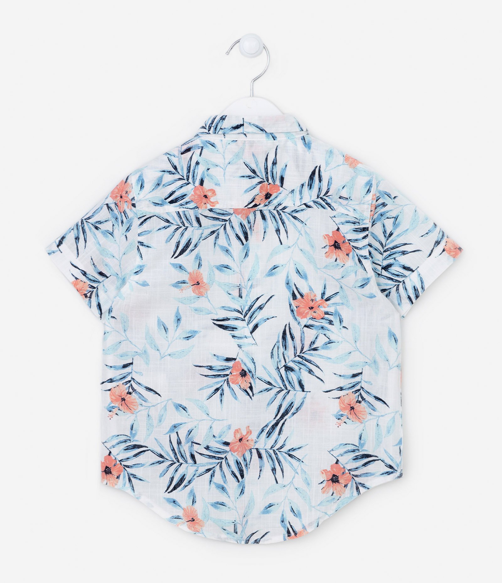 Camisa Manga Curta Infantil com Estampa Floral - Tam 5 a 14 anos Branco 2