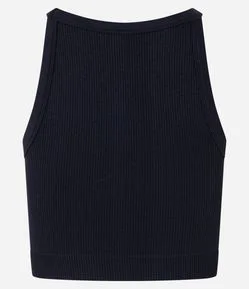 Blusa Cropped Sem Manga e Sem Costura com Decote Halter