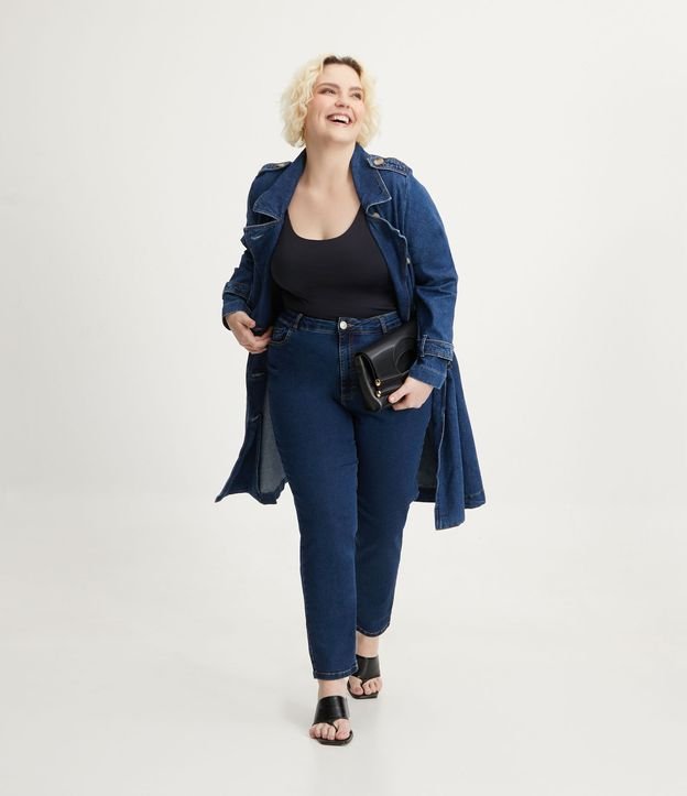 Calça Mom Jeans com Elastano Curve & Plus Size Azul 1