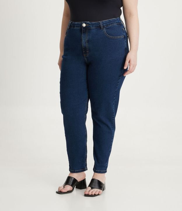 Calça Mom Jeans com Elastano Curve & Plus Size Azul 2
