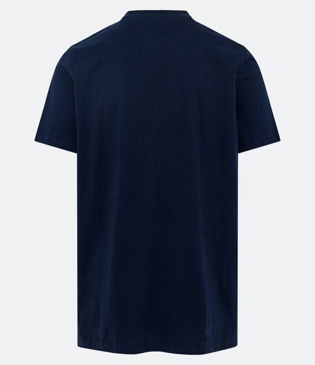 Camiseta Regular em Meia Malha com Estampa Escudo do Capitão América Azul Escuro 6