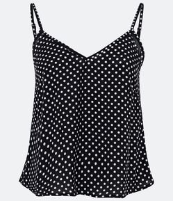 Blusa de Alça em Viscose com Estampa Poá