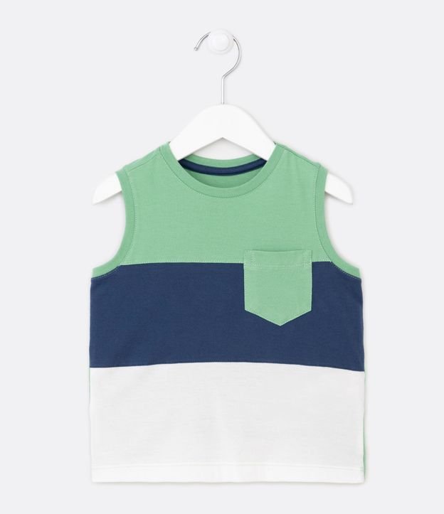 Regata Infantil com Bolsinho e Blocos de Cor - Tam 1 a 5 Anos