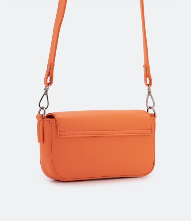 Bolsa Baguete Transversal com Alça Removível Laranja 4
