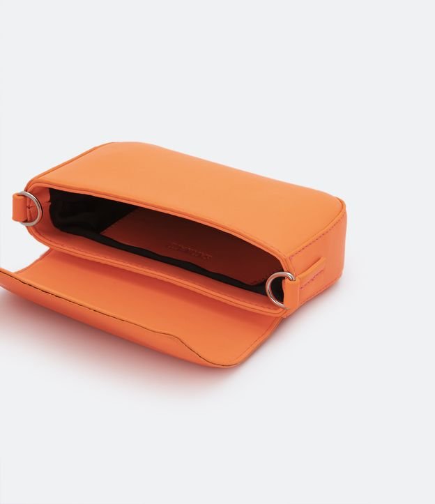 Bolsa Baguete Transversal com Alça Removível Laranja 5
