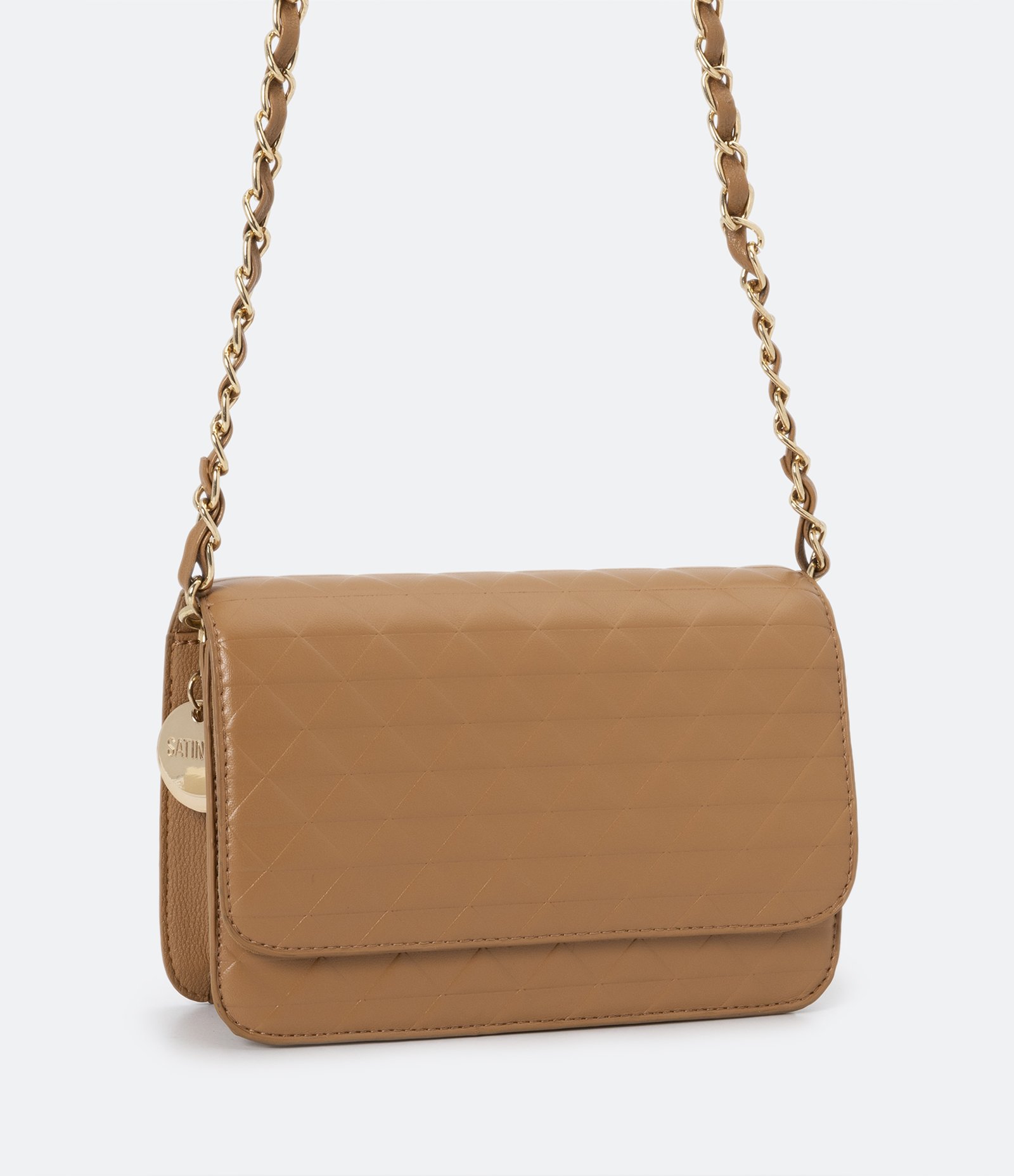 Bolsa Transversal em PU com Textura Embossed e Alça de Corrente 2