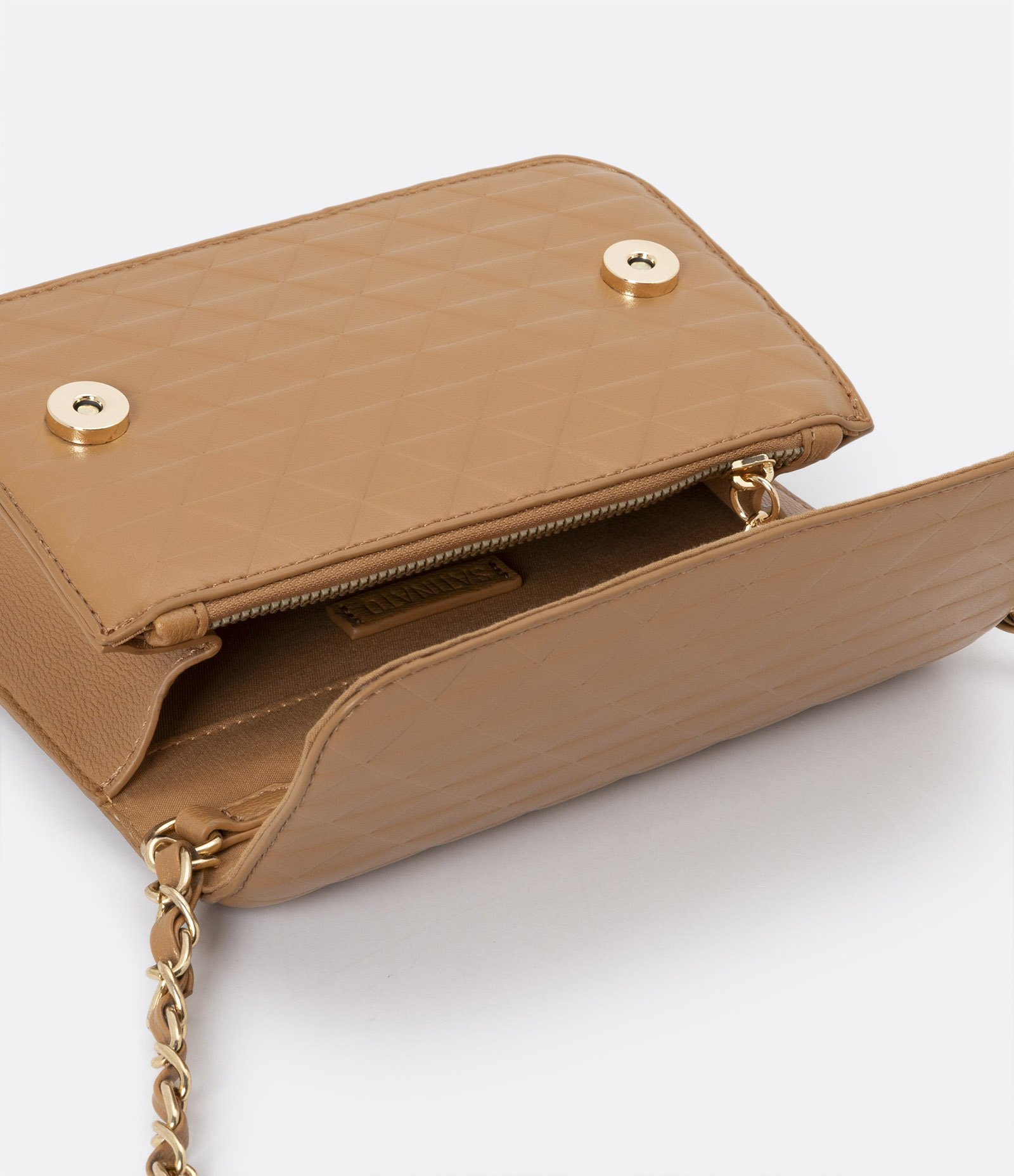Bolsa Transversal em PU com Textura Embossed e Alça de Corrente 5
