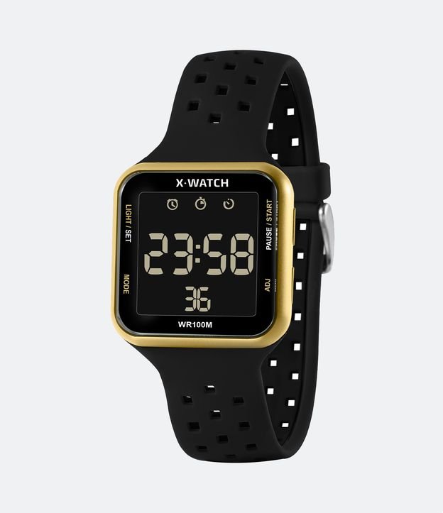 Relógio X-Watch Digital com Pulseira em Silicone e Caixa em Poliuretano XGPPD093W PXPX - Cor: Preto - Tamanho: U