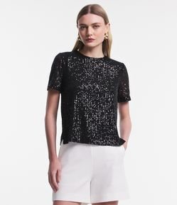 Blusa em Paetê com Fechamento Gota nas Costas