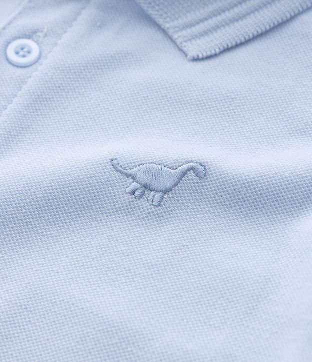 Camiseta Polo Infantil com Bordado e Fenda Lateral- Tam 1 a 5 Anos Azul 6