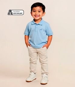 Camiseta Polo Infantil com Bordado - Tam 1 a 5 Anos