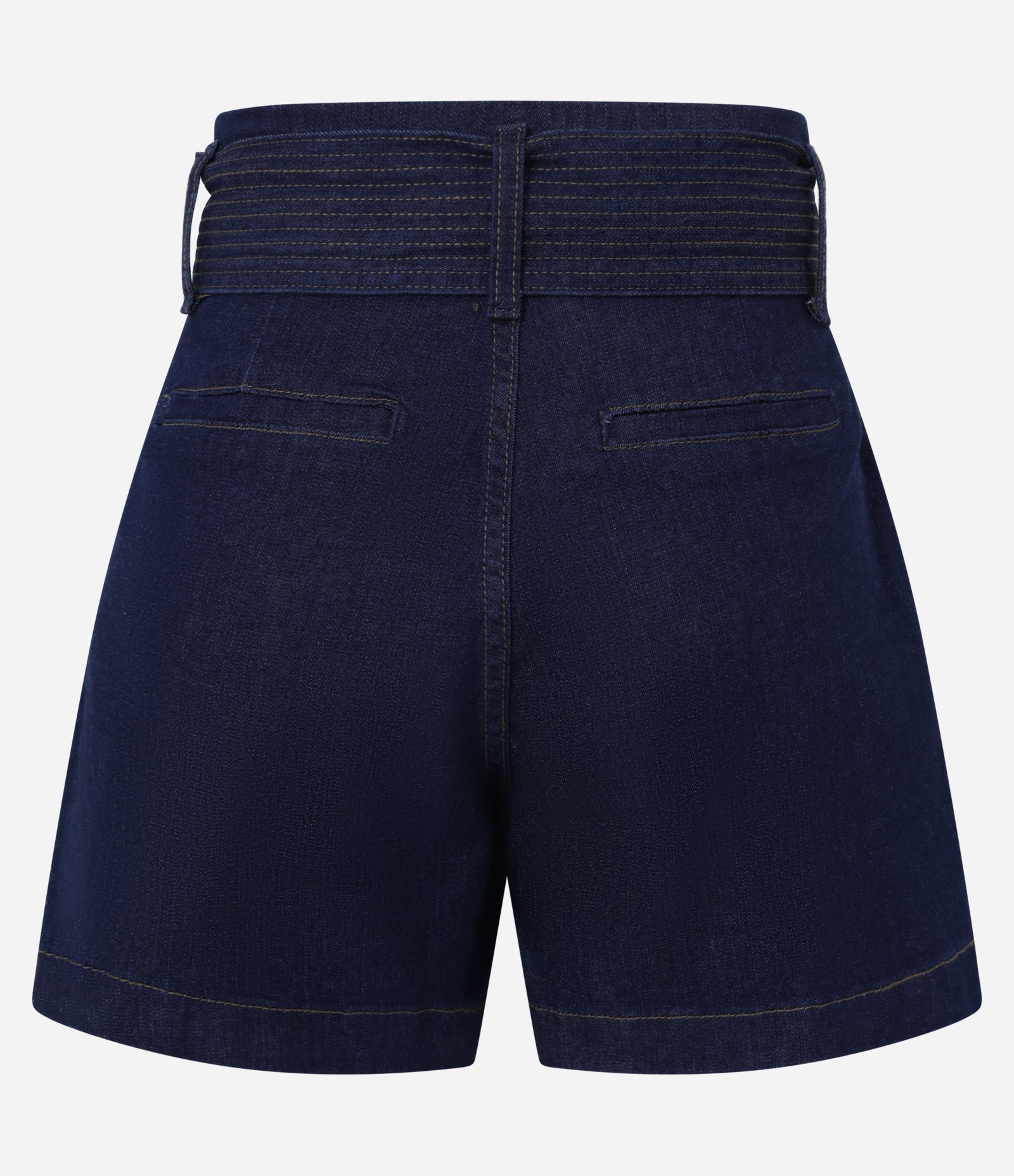 Short Mom em Jeans com Elastano e Cinto Faixa Azul Marinho 6