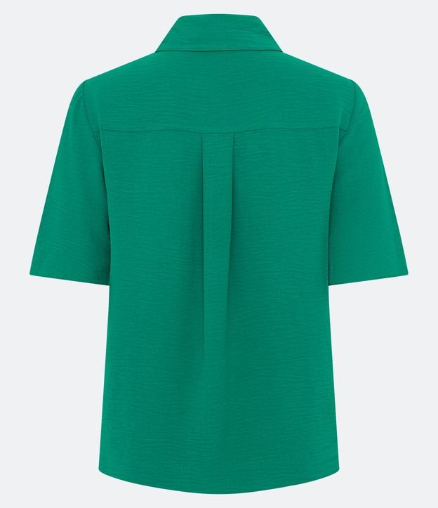 Camisa Texturizada com Bolsos Frontais e Botões Diferenciados Verde 8
