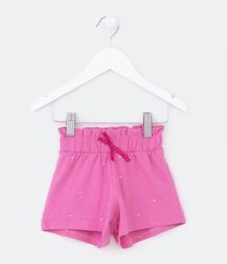 Short Infantil com Glitter Holográfico de Corações - Tam 1 a 5 Anos