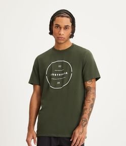 Camiseta Regular em Meia Malha com Estampa Austrália