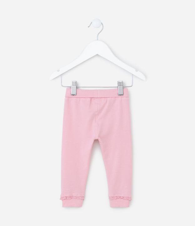 Calça Infantil com Cós Virado e Laço Aplicado - Tam RN a 18 Meses