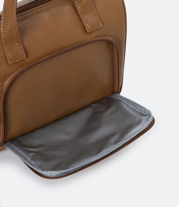Lunchera en Material Sintético con Correas y Bolsillo Frontal Marrón 7