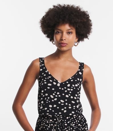 Blusa Sem Manga em Viscose com Poás Diferenciados Estampados Menor preço em Blusa Sem Manga em Viscose com Poás Diferenciados Estampados