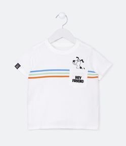 Camiseta Infantil Estampa Cachorrinho Saindo do Bolso - Tam 1 a 5 Anos
